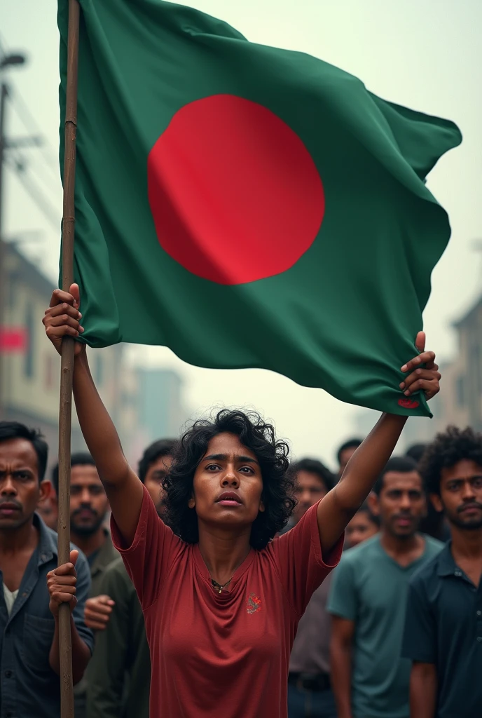 The people of Bangladesh whom have been tortured by bangladeshi police, BGB, RAB holding a big bangladeshi flag