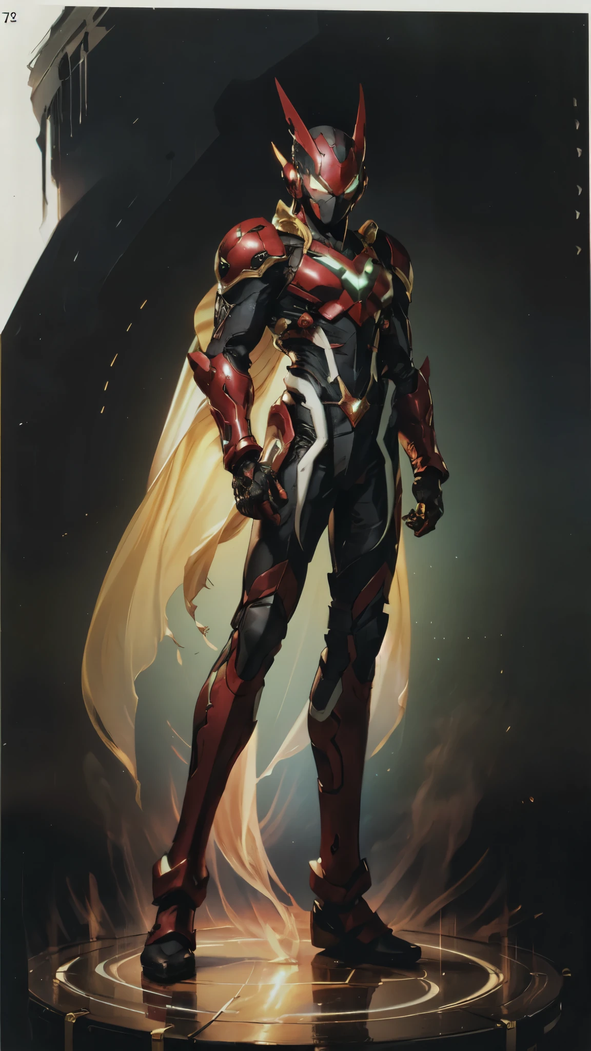 (masterpiece:1.5, best quality:1.5, extremely delicate:1.5, superhero pose:1.5), a man wearing a full-face helmet, a fantasy-style biotech armored combat suit, green eyes, (a composite layered chest armor), fully enclosed shoulder guards, matching arm and leg guards, belt of Neon circuit, (the color scheme is primarily black with green and red accents), the design balances heavy with agility, a high-tech bio-mecha armor, (Armor Concept Inspired by neon Cyberpunk, stand on the top of a skyscraper in a futuristic sci-fi city), this character embodies a finely crafted fantasy-surreal style armored hero in anime style, exquisite and mature manga art style, (element, plasma, energy, the armor glows), ((male:1.5)), metallic, high definition, highres, ultra-detailed, ultra-fine painting, professional, perfect body proportions, golden ratio, anatomically correct, symmetrical face, extremely detailed eyes and face, high quality eyes, creativity, RAW photo, UHD, 32k, Natural light, cinematic lighting, masterpiece-anatomy-perfect