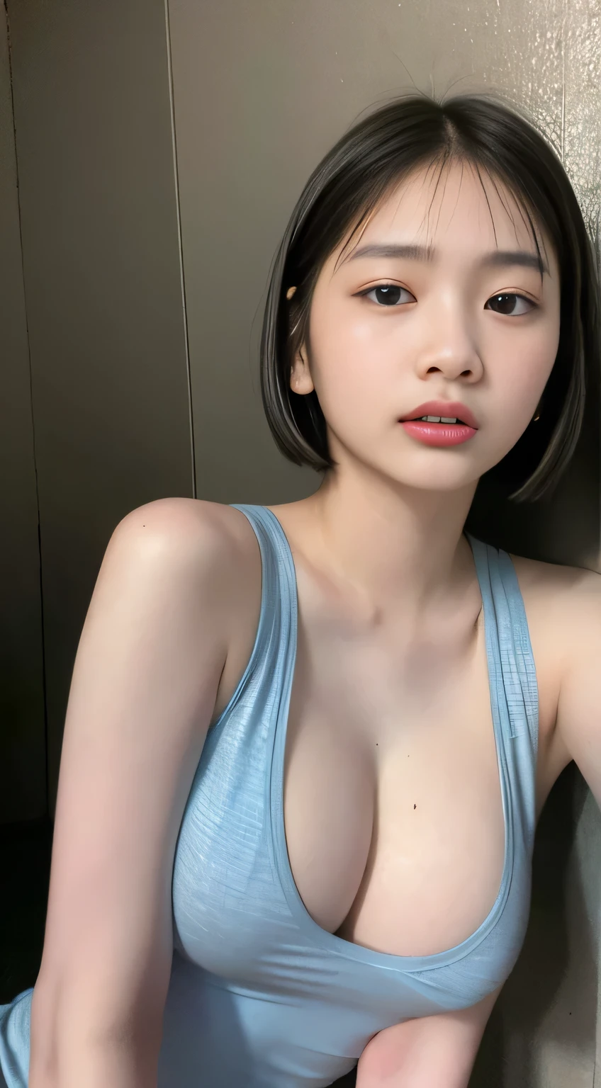 Realistic photos, 8K,squat,The body is male,Woman with beautiful face,17 years old,(((Very Short Bob Cutのレディボーイ,Transgender,otokonoko,Small breasts,Muscular chest))),((Full body image,Small breasts,Very muscular,Body fat percentage10％,Muscles like athletes,eye,Large scale)),(((Busy Street,Homeless,Beggar,Pale face,It is dirty,Bad smell,dirty,odor,Homeless,Depraved,Handsome young Korean ladyboy with ベリーショートボブヘアーカット))),(((とても大きなeye,Angry face,Looking into the camera,Frowning))),(Ultra-realistic), (High resolution), (8K), (Very detailed), (Best illustrations), (Beautiful details), (Highest quality), (Very detailed), (masterpiece), (Detailed face), ,alone,Very Short Bob Cut,(((Girl with makeup on her face,The body is perfect man))), Wearing a dirty black hoodie,Transgender,Korean,K-Pop,Perfect muscle，((Every detail、とても大きなeye:1.7)),((ハッキリとしたeye:1.6)),((Blonde:1.5)),((necklace)),(30 piercings in left ear:1.4))),((eye shadow)),((Heavy eye makeup)),,((Light on face:1.2))，((Cinema Lighting:1.2)),(Photorealism:1.4),(Amazing abs:1.2),((Amazing pectoral muscles:1.2)),(((Piercing fetish))),((A woman who always smiles)),(Downtown at night:1.2),((Downtown at night:1.4)),((Lighting on face:1.5)),((Close-up of face:1.2)),((Black and white photography:1.2)),((Delicately depicting the face:1.2)),(((Completely naked))),(((nsfw))),(Bodybuilding Championship Winner),(whole body muscular:1.6),(Girl with a toned body:1.6),((A girl with amazing abs:1.7)),((((((全身Completely naked)))))),((((Completely naked)))),(((全身Completely naked)))