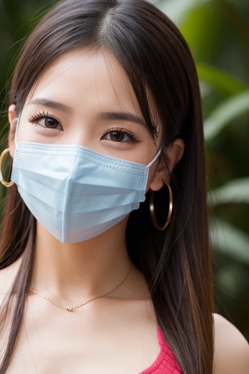 Wearing a face mask for beauty