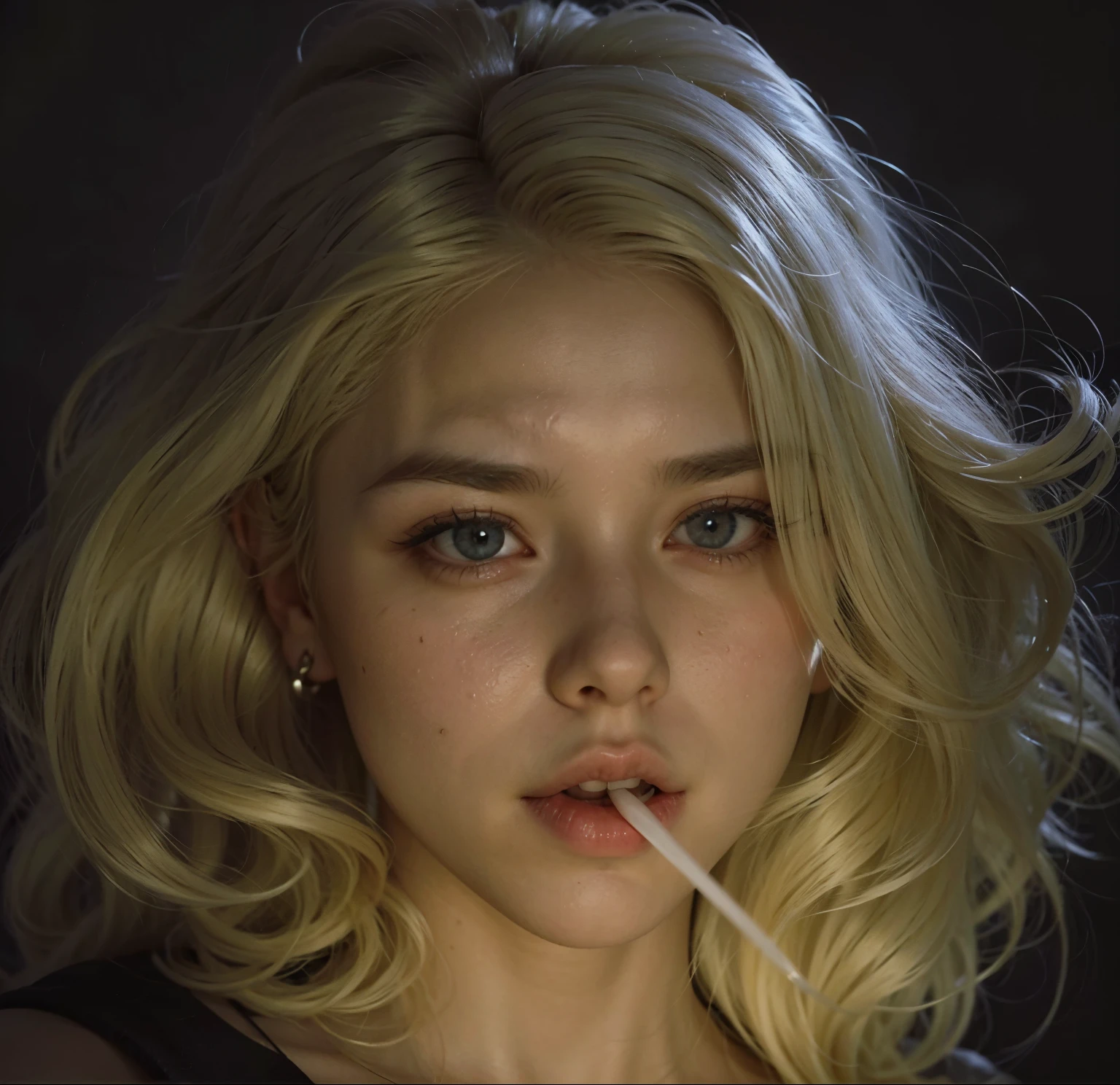 blonde woman with long hair and piercings posing for a photo, with white long hair, with long white hair, perfect white haired girl, ava max, tifa lockhart with white hair, pale porcelain white skin, anime girl in real life,  with white hair, extremely light blonde hair, very light blonde hair, with long blonde hair, her hair is white