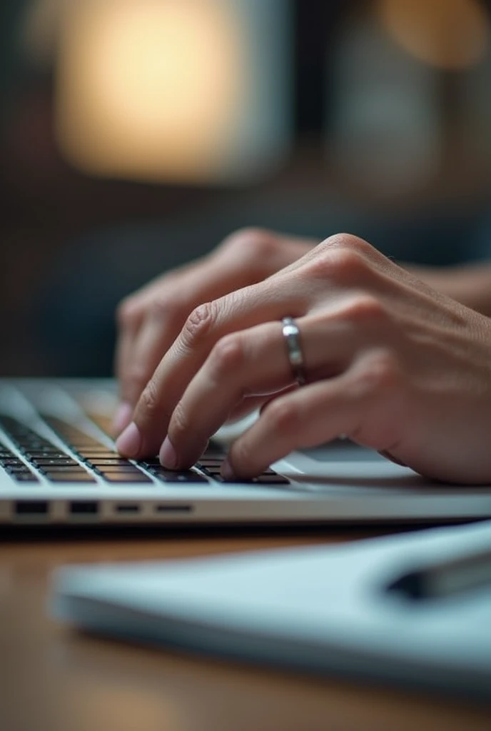hands typing on a laptop