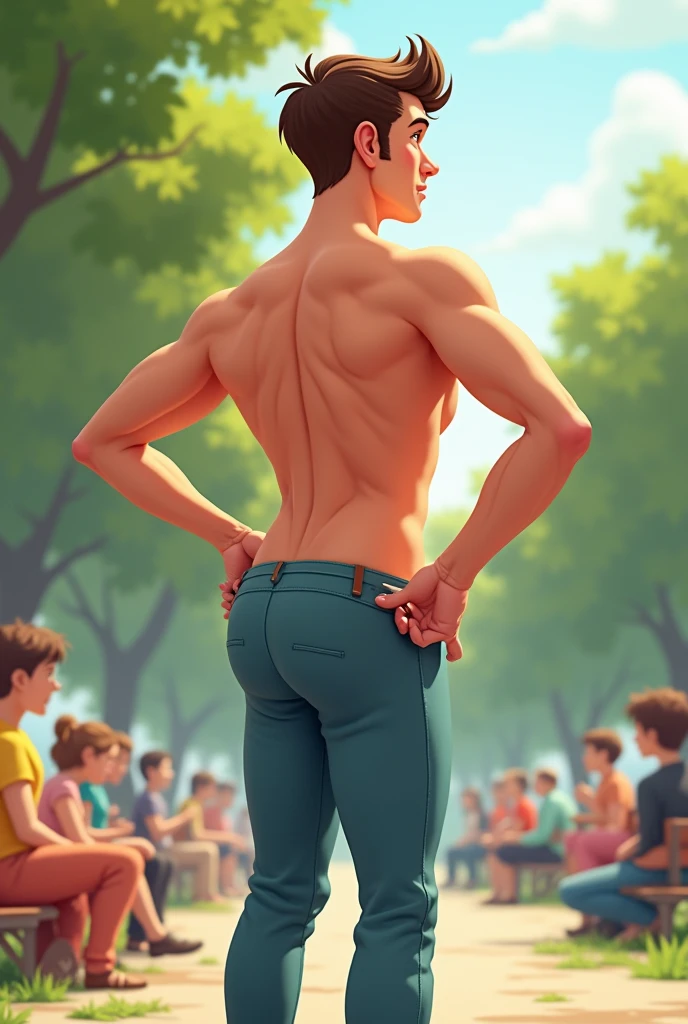 Man showing ass his year