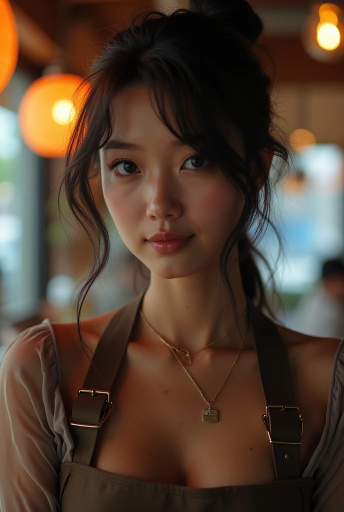 The cafe&#39;s manager is a mature Japanese woman in her 20s.、Mysterious look