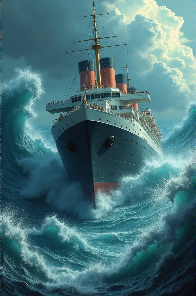 A ship being sucked into the ocean