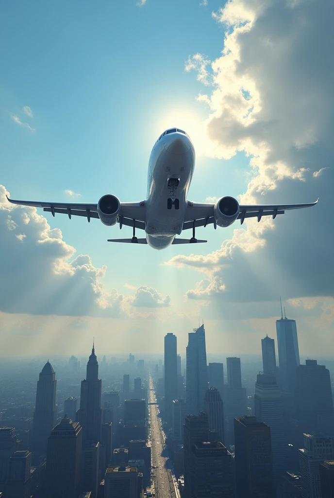 A plane disappearing into the skies , en Filadelfia 