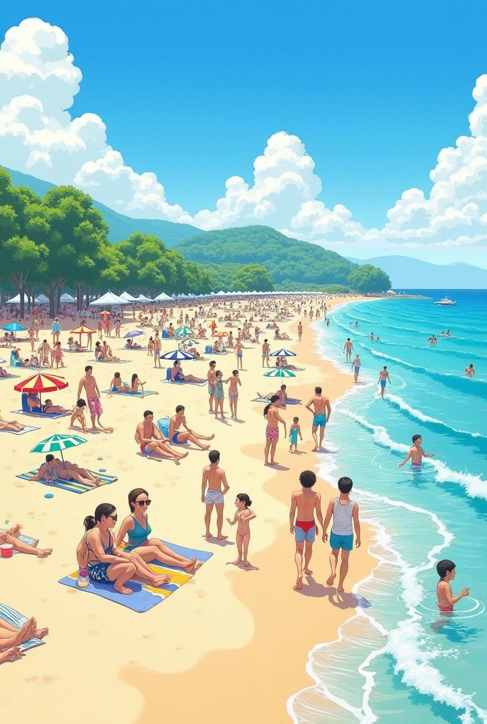 A drawing about the cantonization of beaches on August 15