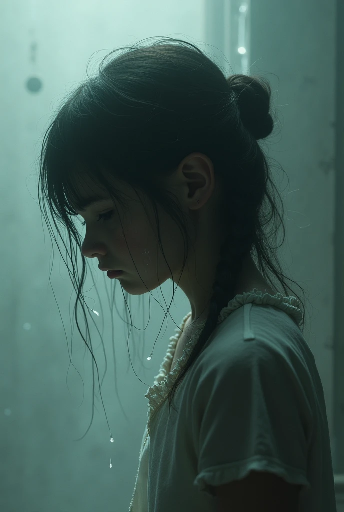 The girl melted from crying, it's exquisite.