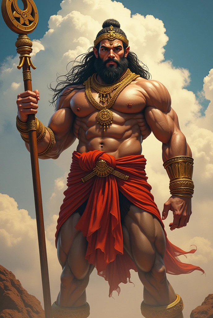 Hanuman ji male body man, world powerful hanuman, with monkey face look

With hanuman ji गदा

Sweet smiley look

Hanuman ji with ram ji
