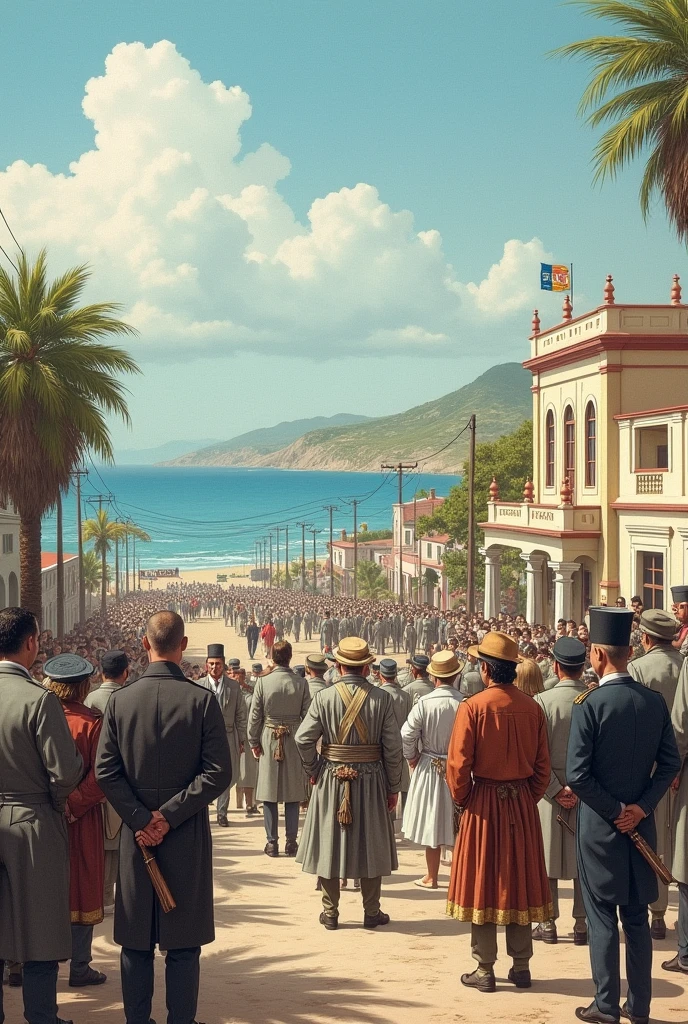 A drawing about the cantonization of General Villamil Playas on August 15