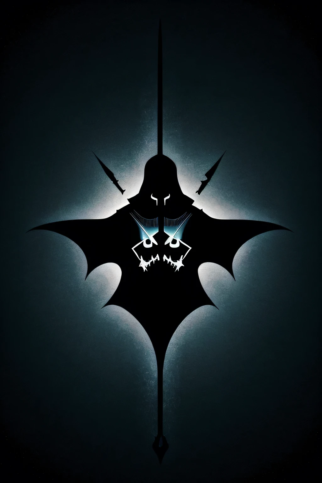 create a logo combining grim reaper and bat with stars glowing and AjDark as logo text