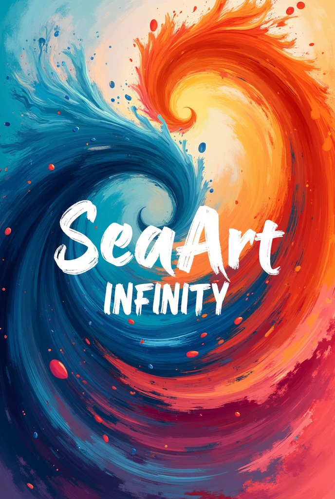 Create artistic and abstract posters，To demonstrate the creative potential of “SeaArt Infinity”. Design should be dynamic and expressive, Features rotating colors, bold brushwork, and fluid shapes that merge and blend into each other. &quot;SeaArt Infinity&quot; text should be integrated into the design, Almost like it&#39;s part of a work of art, Use hand-drawn or calligraphic fonts. Backgrounds should be a dynamic mix of bright and contrasting colors, Create a sense of energy and movement. The overall style should be bold, rich and colorful, Visually engaging, Highlighting the artistic possibilities of models. (Ultra-high quality: 1.3), High contrast, HDR, 8K, Modern design, Professional layout.