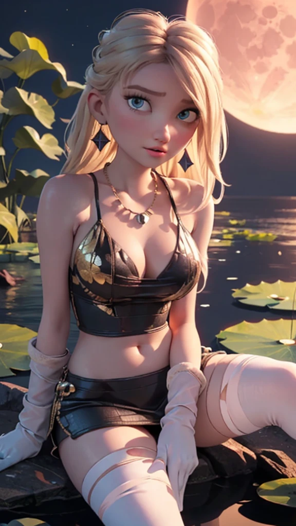 (ultra realistic,32k, masterpiece:1.2),(high detailed skin:1.1),( high quality:1.1),
Astrid, very long wavy hair, blond hair, long bangs, elegant fringe, realistic big eyes, slim face, egirl makeup, long eyelashes, plump botox lips, sexy closed lips, Orgasm face, sex joy, pink rose in hair, sexy supermodel body, Looking into camera, tall girl, slim fit figure, elegant necklace, completely naked, bare stomach, no clothes, bare breasts, white gloves, no strings, bare shoulders, milk-white huge breasts, slim body, thigh transparent highs, gold hoop earrings, Romantic photo, sitting on black rock, glowing lotus flower field, beas and honey, white lotus flower, fog, exotic plants, realistic dark water, yellow glowing honey berries, outside, floating exotic flowers, night, warm lights, perfect realistic shading, intensive chromatic effect, rays of the pink moon, hot night, detailed background,(looking at viewer, sitting, from bellow:1.1),, (hard exposed breast,round breast,:0.9),(volumetric lighting:1.1),