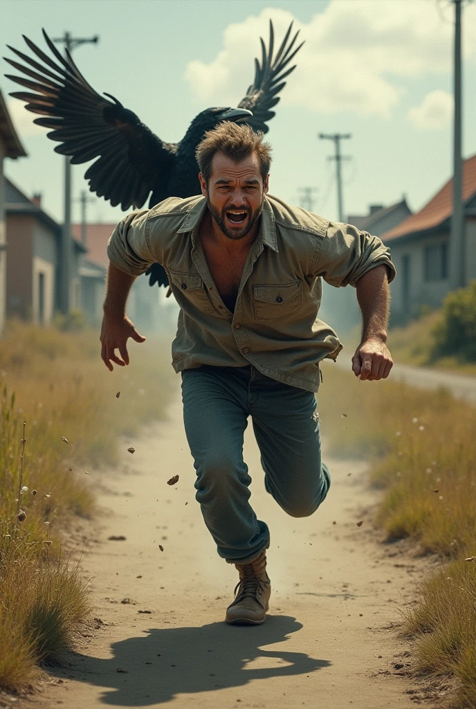 Man ran way from crow from rumer to toom away ear