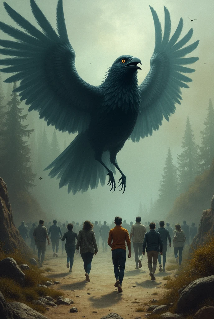 People ran behind crow from rumor to took away their ear