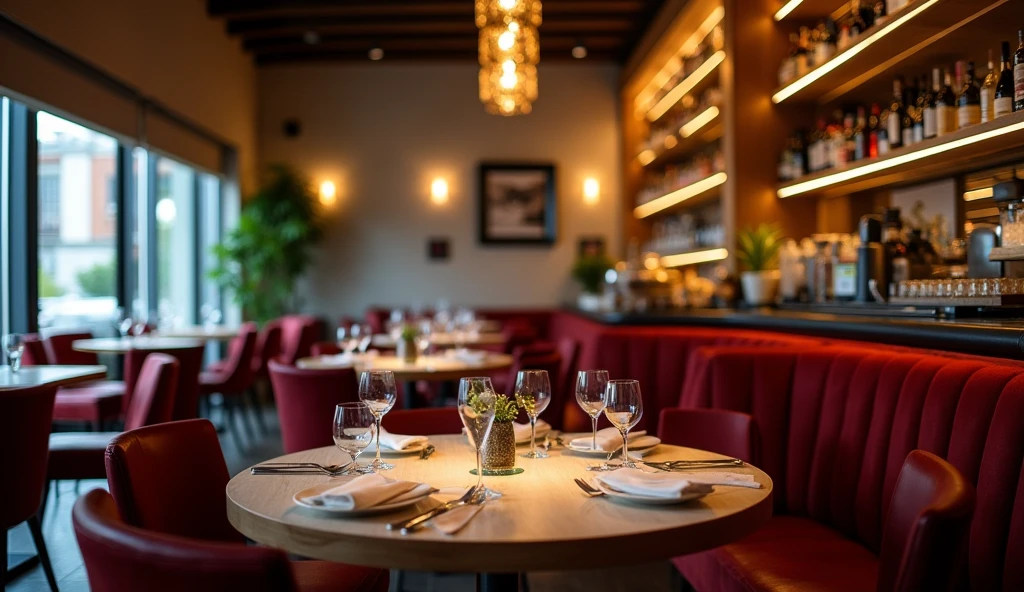 A stylish shot of a restaurant