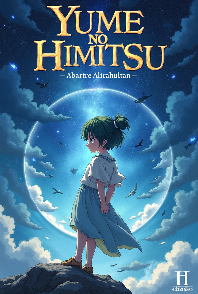 Pour la couverture de *Yume no Himitsu*, voici quelques idées qui pourraient capter l'essence du manga :
1. **Visuel Principal** :
- Tomoyo Midori (garçon aux cheveux court) au centre, avec ses cheveux verts flottant légèrement dans un décor onirique. Il pourrait être représenté dans une posture dynamique ou contemplative, avec une expression qui reflète sa curiosité et sa détermination.
- Akiyama Yuki ( fille aux tresses et deux chingnions)à ses côtés ou en arrière-plan, avec ses cheveux noirs et ses tresses. Elle pourrait être entourée d’une aura mystérieuse pour souligner son rôle de guide.
2. **Décor de Fond** :
- Une vue partielle de Nirashima, le monde parallèle, avec des éléments fantastiques comme des paysages étranges, des créatures comme les Myrmisylves ou les Écoracs, et des effets de lumière pour représenter les Voilelumis.
- Des éléments qui évoquent les rêves et les mystères, comme des nuages flottants, des constellations ou des motifs éthérés.
3. **Éléments Symboliques** :
- Des détails subtils évoquant les Rêvombres et les Masques de Lamentation pour donner un indice sur les défis à venir.
- Des motifs ou symboles en rapport avec le thème des rêves et des souvenirs, comme des horloges ou des fragments de puzzle.
4. **Texte** :
- Le titre *Yume no Himitsu* en haut ou au centre, avec une typographie élégante et mystérieuse, peut-être avec des éléments de brillance ou de dégradé pour souligner l'aspect fantastique.
- Le nom de l'auteur (Jonathan) en bas ou en haut, dans une police plus mais cohérente avec le style de la couverture.