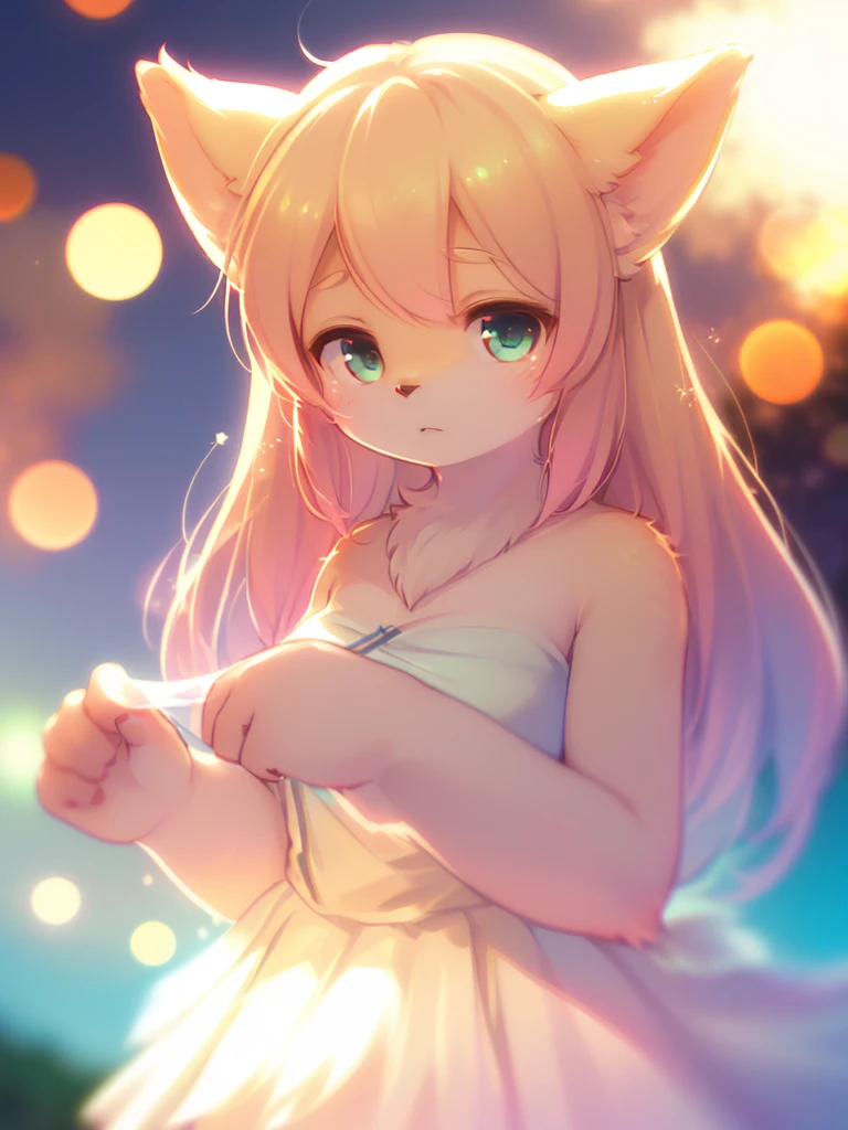 (Sumilux f1.4 24mm , low Latitude old color negative film , cross process , (bokeh), Long exposure , blur , flare, chromatic aberration , soft focus, (Shallow focus) , soft glow , Maximum aperture, high Key , Transparent depiction , Tyndall:1.2) , Fluffy woman