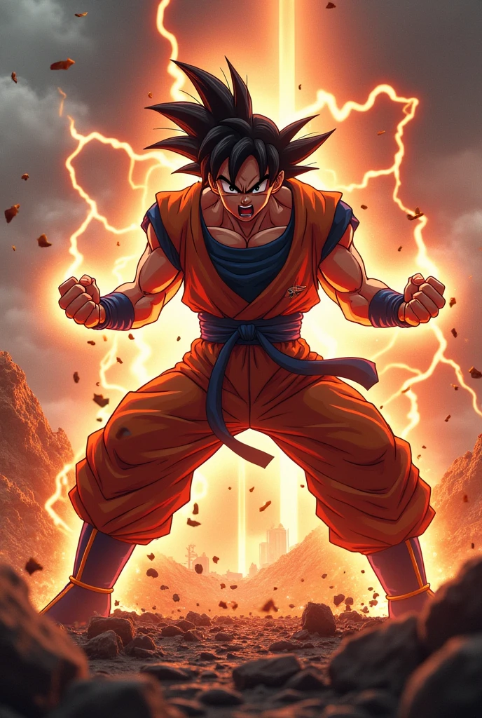 Angry goku trying to kill everyone
