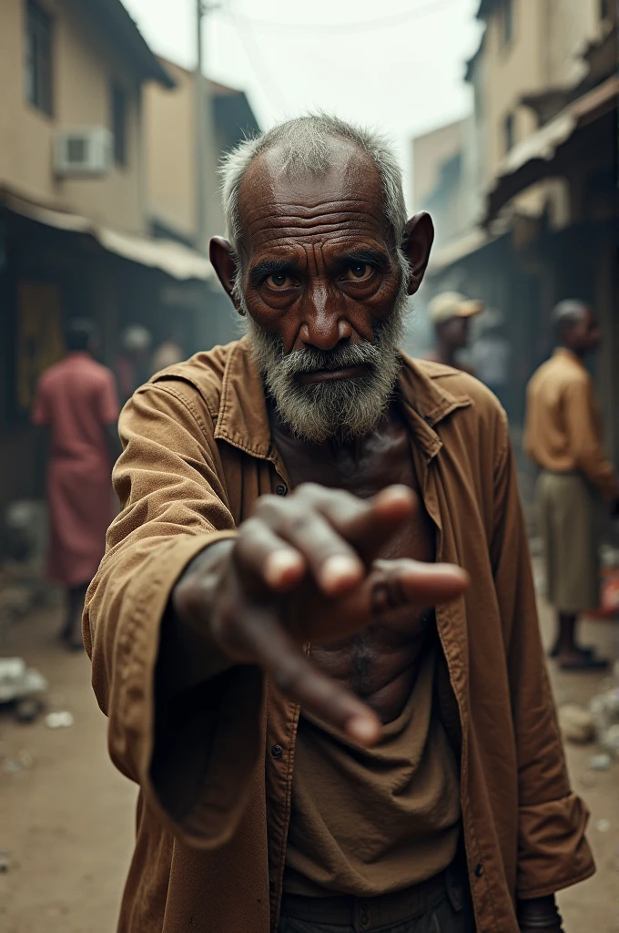 Generated an image of a Nigerian beggar 