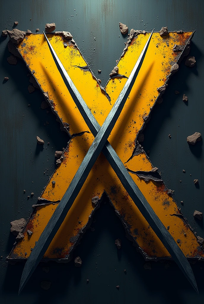 X men logo with Wolverine claws scratch on it