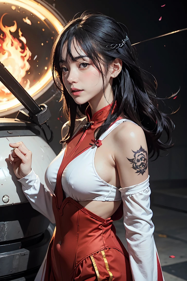 ((Red and蓝 mech girl))National wind circle,Flying nine-tailed fat skull flame ethereal toad star,Golden-black damask white rabbit fur bra,Fuchsia pink diamonds, Tulle burgundy diamond shin guard,CG ,Light orange full set of thick mechs,Giant,, Realistic secret girl rendering, detailed face of a asian girl, Reality in the secret world, Smooth CG art, Realistic. Cheng Yi, Realistic secret style, A lovely secret rendering, 8K portrait rendering, Render character art 8 K, Kawaii realistic portrait,Golden-black damask white rabbit fur bra,Fuchsia pink diamonds, Tulle burgundy diamond shin guard((ultra real detailed.mecha-girl)Mink cotton suit mech,Bright blue and white feathers gold silk shoulder pads,Shi Zhonghu Huhu female Taoist priest,Tailfire,Tattooed with,Genius ratio,Silicone texture,Short bright purple hair,3D modeling,4K,8K,16K smooth (Masterpiece, Top quality, Best quality, offcial art, Beauty and aesthetics: 1.2), Very detailed, Colorful, Most detailed, branches,mecha-girl, (Mards)mecha-girl(canyons), (Linen future mech girl), Angry fighting stance, looking at the ground, Batik linen bandana, Crane pattern long sleeve garment,Mecha Maiden Canyon(Abstract propylene splash:1.2), Dark clouds lightning background,Sprinkle with golden mech girl powder(realisticlying:1.4),Black color hair,Flour fluttering,rainbow background, A high resolution, the detail, RAW photogr, Sharp Re, Nikon D850 Film Stock Photo by Jefferies Lee 4 Kodak Portra 400 Camera F1.6 shots, Rich colors, ultra-realistic vivid textures, Dramatic lighting, Unreal Engine Art Station Trend, cinestir 800,Flowing black hair,(((Red and white mech girl))),Front view,Pure transparency,Wear boxing gloves,Ice is permeable to gas,Film light and shadow,Panorama ultra-wide angle,extremely happy,The texture of the real person is delicate,Strong visual impact,Hyper-detailing,Dream girl,Refined face,prettyeyes,high saturated,Wear reflective sunglasses with a thick gold thread,crystal-clear,Good interpersonal s