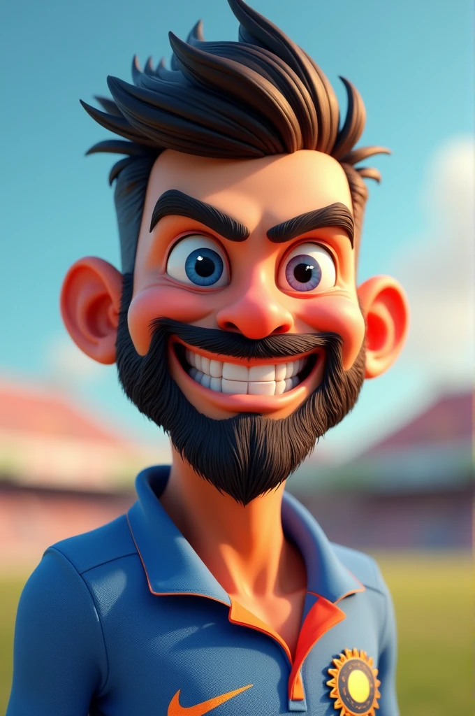 Virat kohli smile 3d cartoon