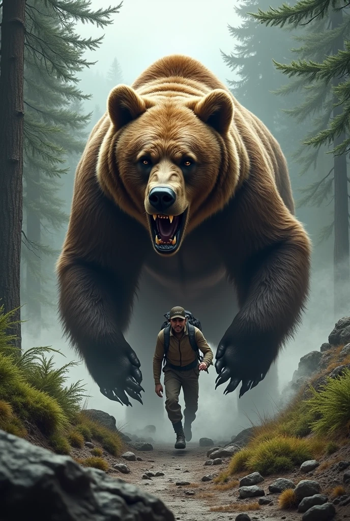 A grizzly bear attack human