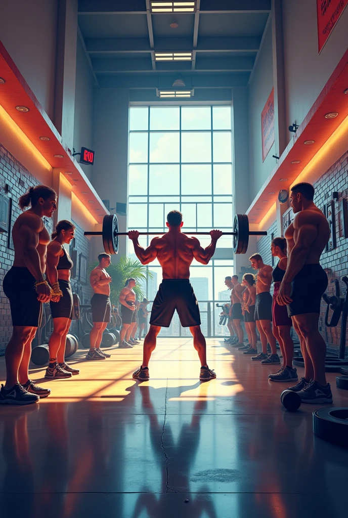 Gym with weights lefter