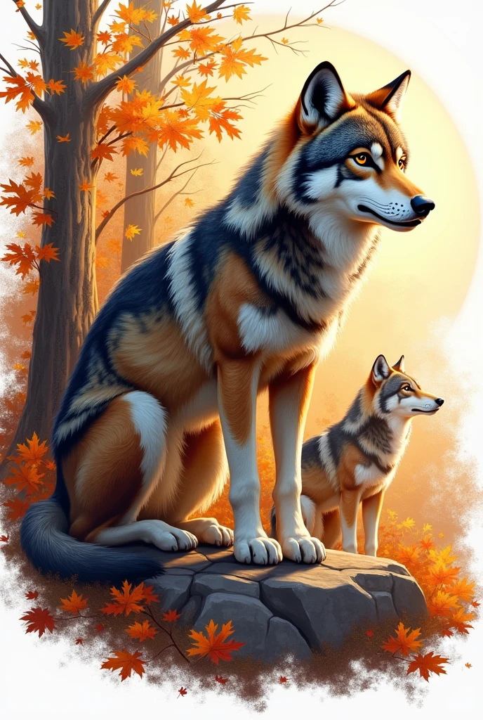 I have an Autumn Warrior 2024 activity, taking place on September 14-15, 2024, I want to create an image with a small pack of wolves and a leader wolf, with the event information above. We are an information technology company. Can you help me make it on a transperant background? It's just a painted wolf image. I want to make a logo. I want a png image so I can insert it into other images that don't have that background. For my unit it is SDC11.