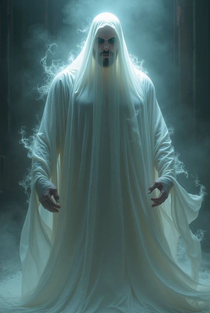 A muscular ghost covered in sheets