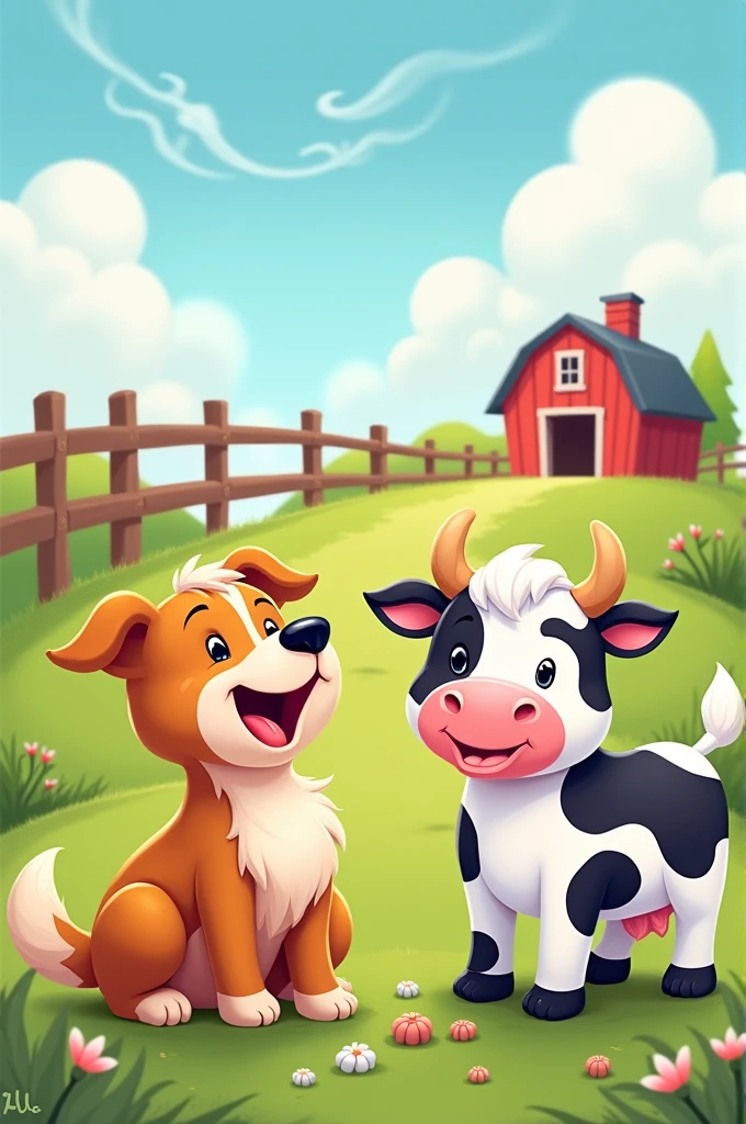 ,
The dog goes woof, woof, woof,
The cow goes moo, moo, moo,
All