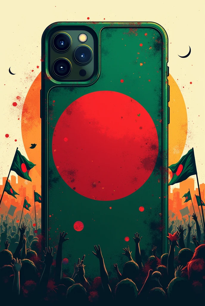 Bangladeshi flag and protest phone case design