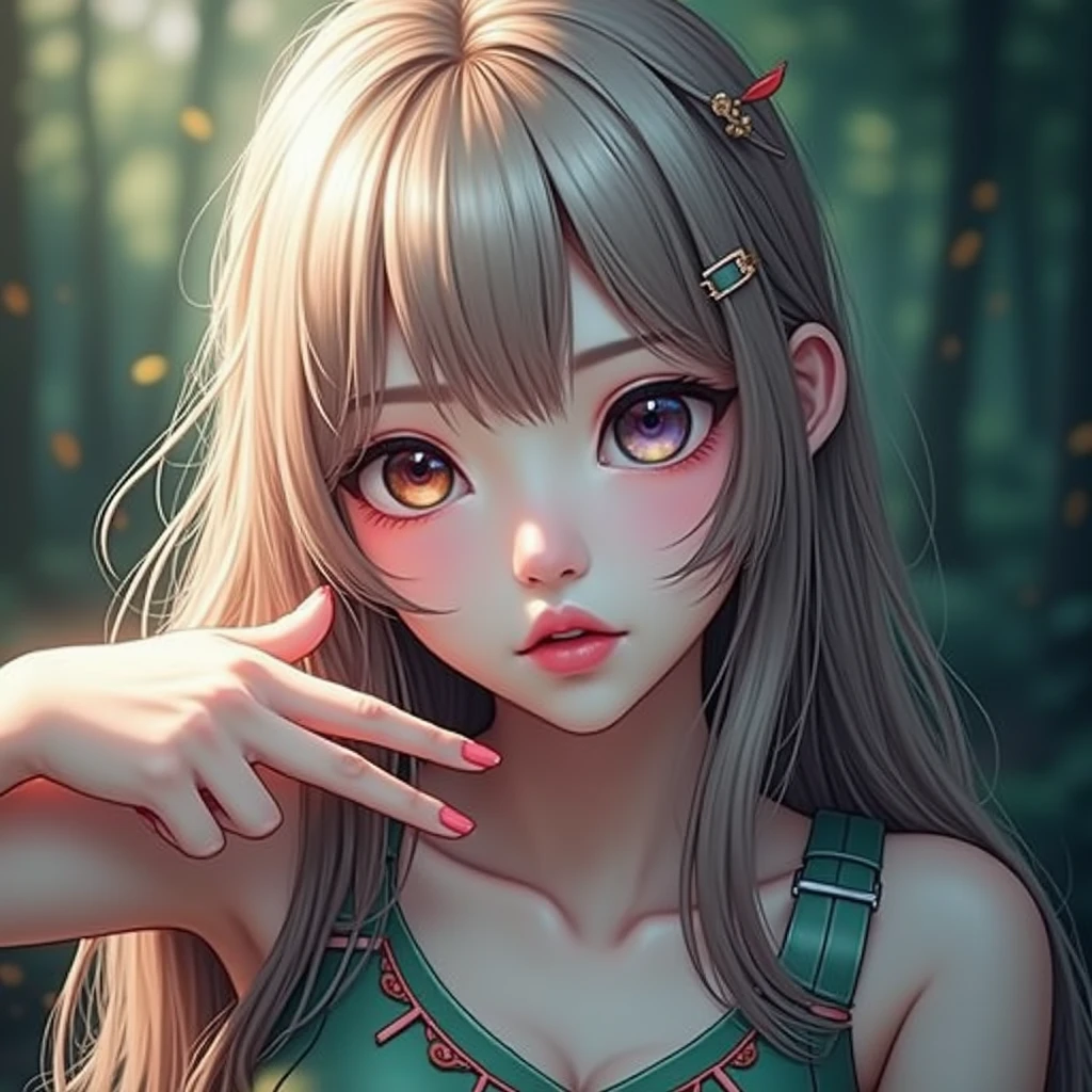A lovely Chinese beautiful woman, delicate and sexy collarbone, charming goose egg face, double eyelids, smart peach blossom eyes, pink lips, small upturned nose, bare shoulders, plump buttocks, beautiful long legs, focused face, face close-up, ultra HD, super detail, full body photo, ultra-thin light transmission optimal ratio four fingers and one thumb, horse face skirt