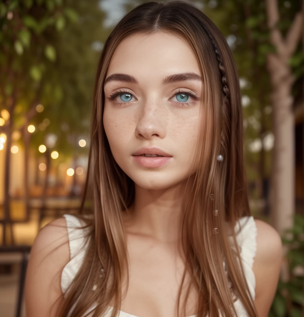 Full Body Photo), 8k, FHD, ((Ultra Res)) (Real Face: 1.2), (Clear and Vivid Colors) (Real Skin Texture), (Masterpiece), (Best Quality), (Natural Skin, soft and pale), (very straight dark hair revealing one ear). (few freckles on the face, light green eyes). (Expressive eyes with extreme details), closed mouth, sleeveless shirt, black miniskirt, in a park with a lot of people, very detailed and without errors), (pretty face), (perfect lips). (Defined body), (Perfect beauty), (Perfect nose), (Thin and clear eyebrows), (Beautiful and perfect beauty not exaggerated), (Subtle sensual makeup), (Pale, soft and smooth). ), (beautiful model and cute. .), (nerdy appearance), (soft curves), slim face, ((detailed facial features)), beautiful woman, perfect legs, rich upper class, , real skin, (night situation: 1.5) European Girl, Attractive Model, High Definition RAW Color Photos, Realistic Portrait, (Best Quality: 1.4), Super Detail, High Quality, Full Body