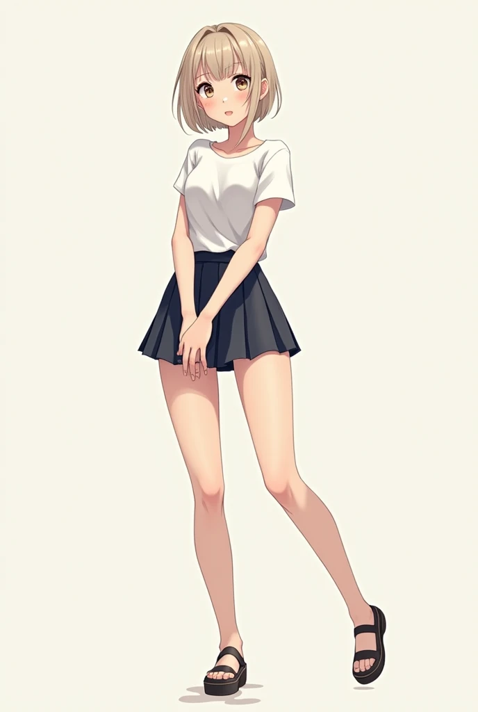 a white girl node a half above and short skirt