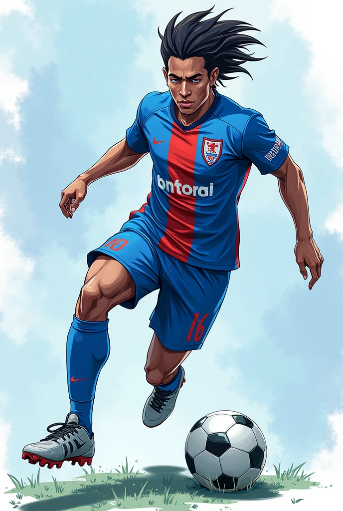Create a Blue Lock character by combining Rin's traits.,bachira and pablo cabasoz