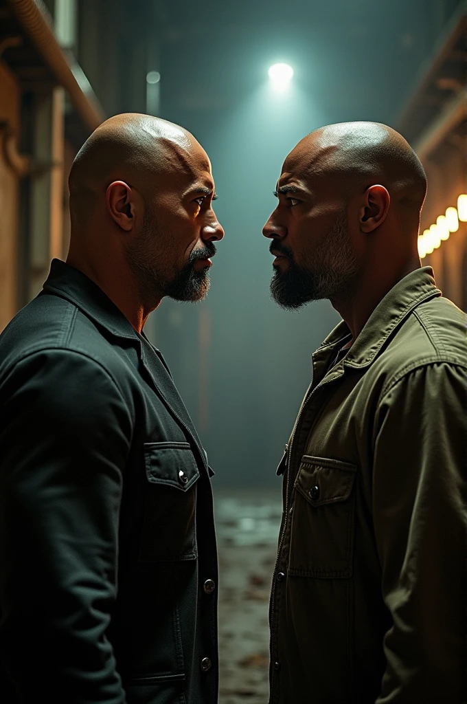 Dwayne johnson fave to face with handsome man