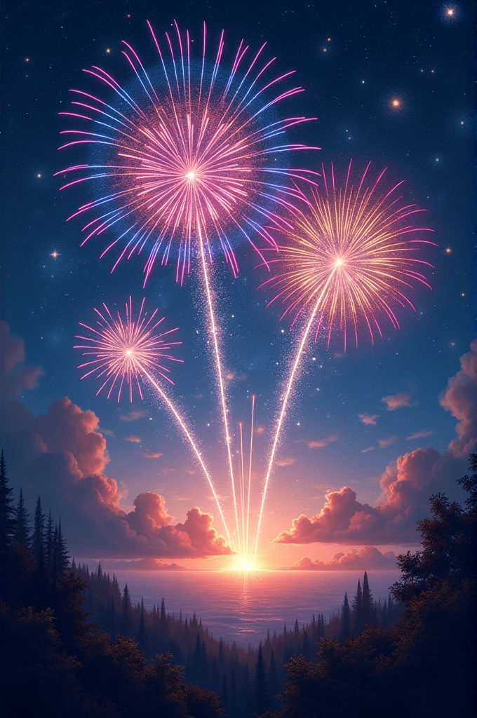 Stars and fireworks