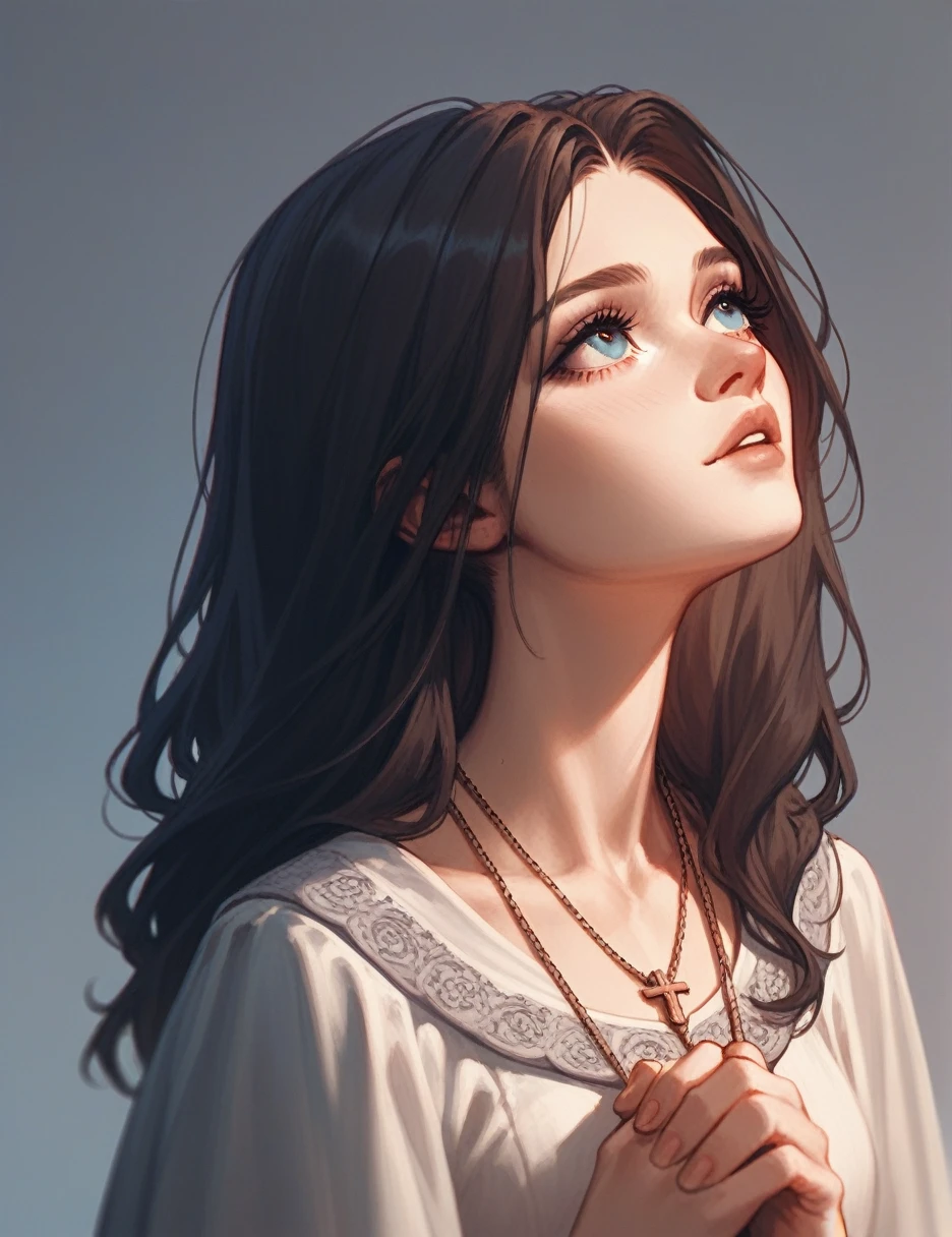 Girl，Looking up，pray，gentle