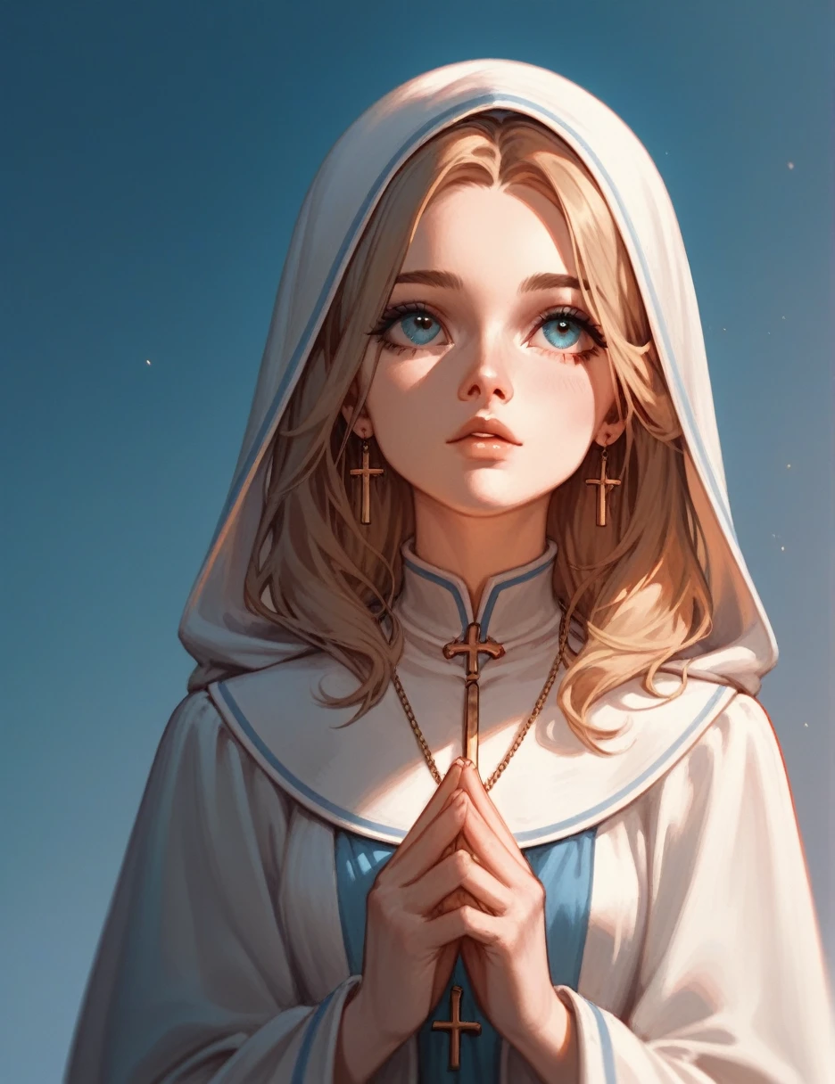 Girl，Looking up，pray，gentle