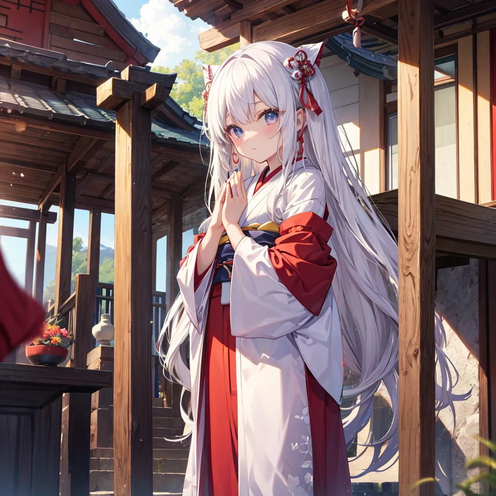 Praying Girl、Shrine maiden appearance、pretty girl