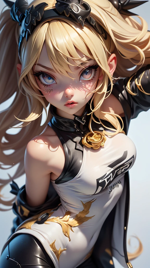 (((hyperrealistic))), (illustration), (((high resolution 32k))), (((32k))), (((extremely detailed))), (best illustration), (cute detailed eyes), (((best quality))), (((hyper detailed))), (artwork), (wallpaper), (((detailed face))), 1 girl, white wavy hair, Korean, heterochromatic eyes, small spots on eyes, loose white shirt, yoga pants, broad shoulders, long legs, tight abdomen, camel crotch, dynamic pose, (((showing the signs of clothing))), (((hyper detailed clothing))), (((highlighted colors))),