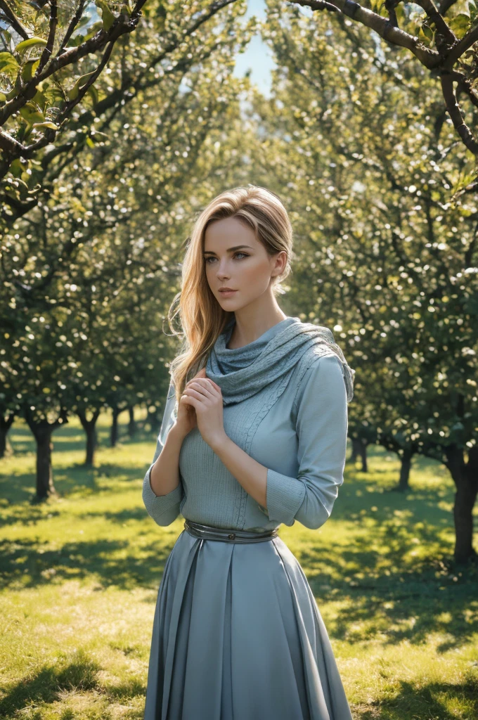 photo du S398_Anna Durkin,A magnificent woman,in an (orchard:1.1),wear one (cowl neck:1.1),(nuit),(4K, photo brute, best quality, 50mm, depth of ﬁeld, ultra haute résolution:1.1),(complexe, Photorealistic, cinematic film still, head of&#39;artwork, ultra-detailed:1.1),
