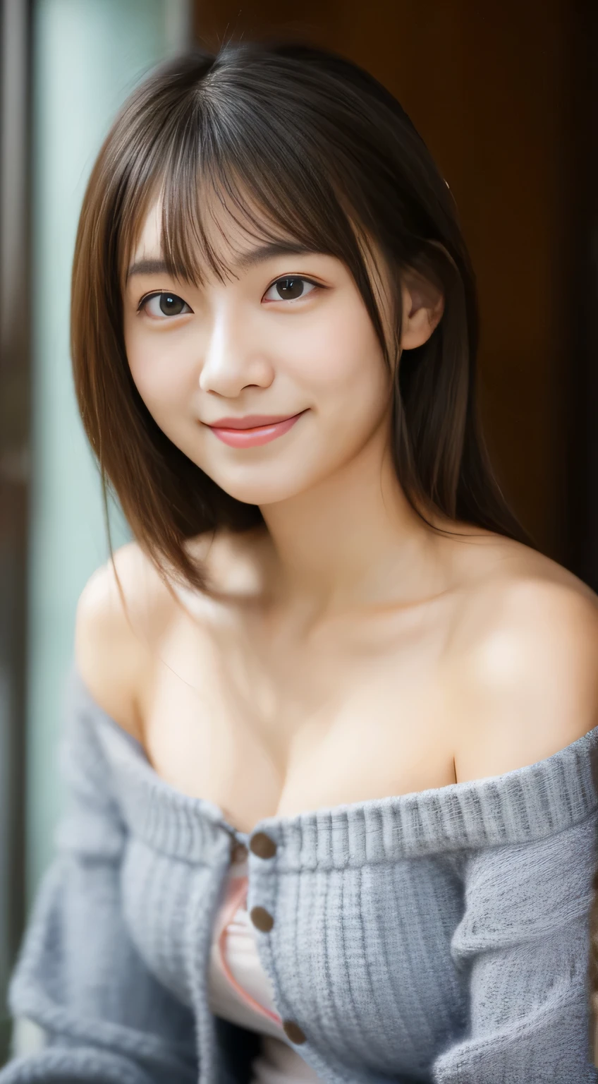 masterpiece,best quality,(Japanese girl),((Beautiful girl)),,(off shoulder:1.2),(perfect body beauty:1.2),(shy smile),from above