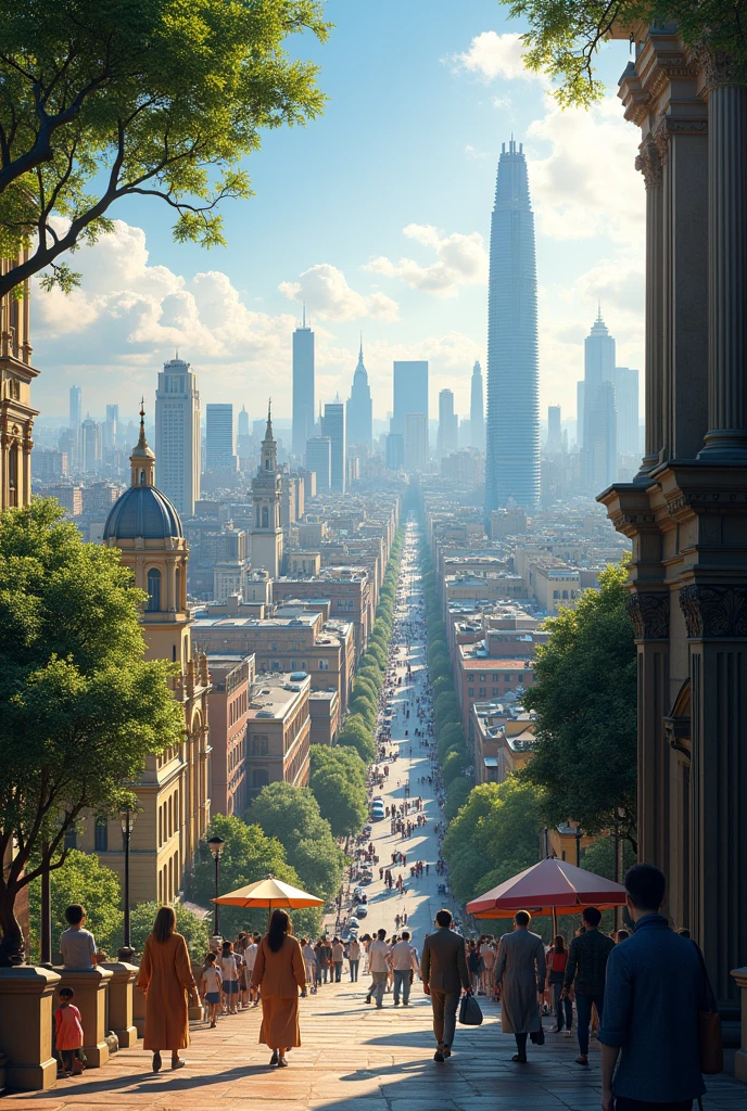 Overlooking、Beautiful city、Light、Streetscape、People passing by々