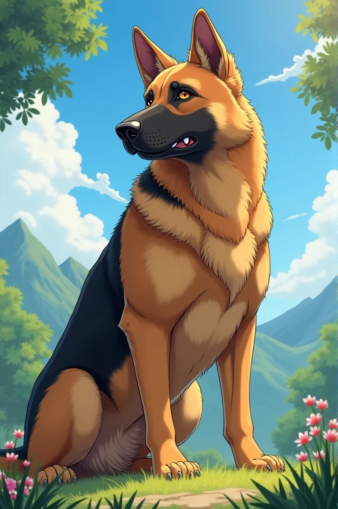 A anime German Shepard 