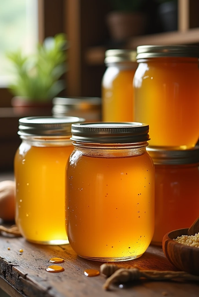 Honey in jars
