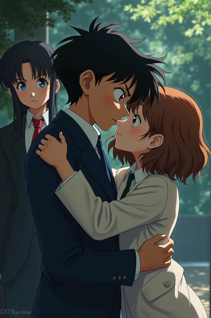 Detective Conan　Conan and Haibara kissing　Ayumi becomes jealous of this.