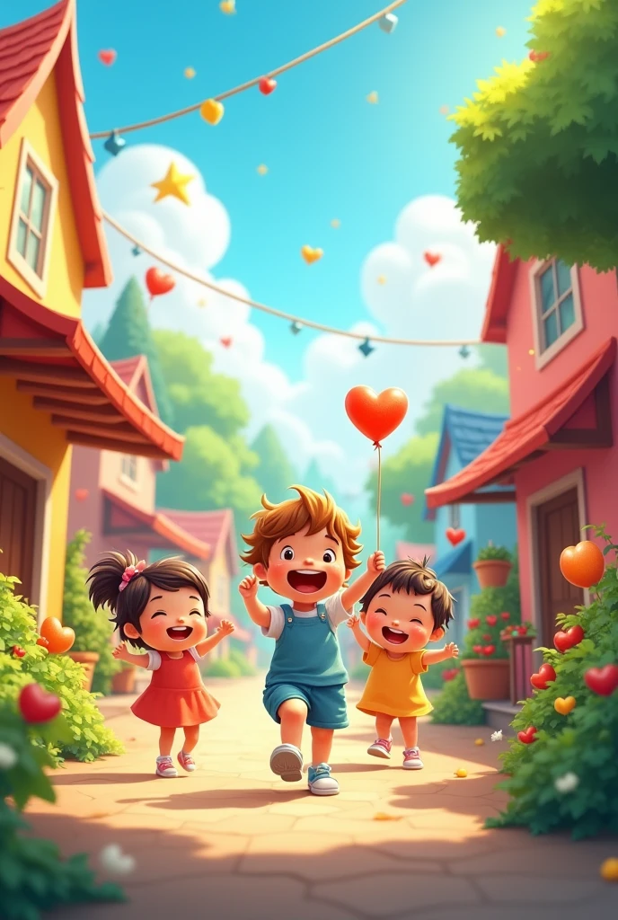 A happy town、smile、The kids、Light